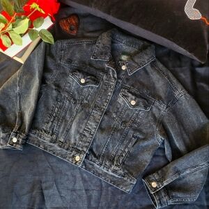 Black Cropped Jean Jacket